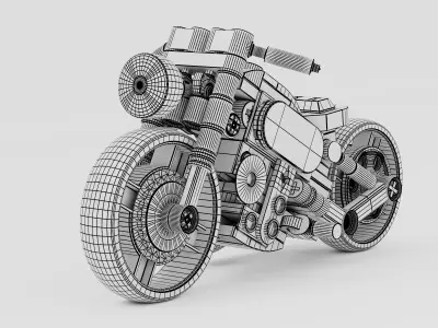 Street Motorcycle Toy Low Poly 3D Model Low-poly 3D model