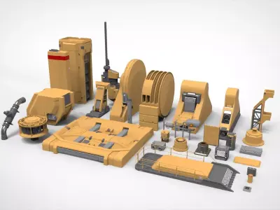 sci-fi Architecture kitbash 37 3D model
