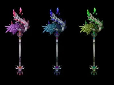 Demon Lord Scepter Low-poly 3D model