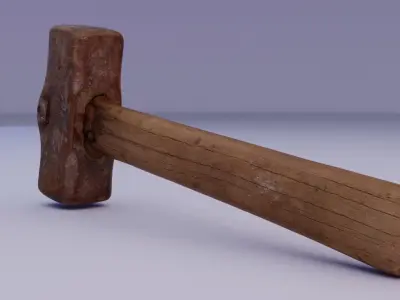 Hammer old Low-poly 3D model purchase