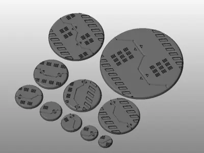 S17 - DROP BAY 20-120mm Round Bases-Diorama 3D print model