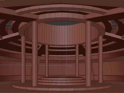 Basemesh interior space 05  Low-poly 3D model