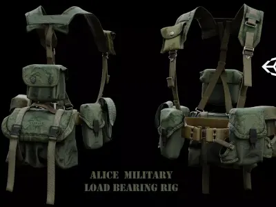 ALICE Tactical chest Rig system Low-poly 3D model