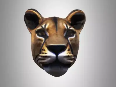 Lioness Face Mask Low-poly 3D model