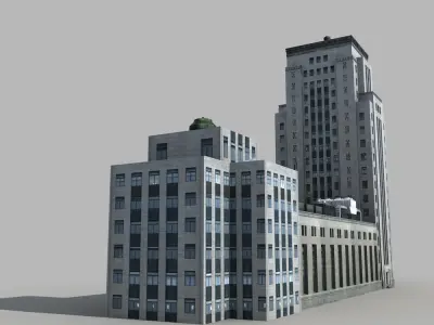 European Building 3D model Textured