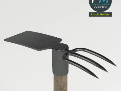 Fork and mattock axe 3D model