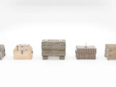 Medieval Chests Pack 3D model