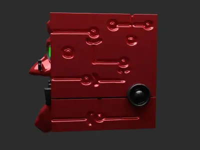 low poly evil cube Low-poly 3D model