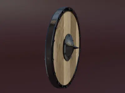 Medieval shield Low-poly 3D model 10