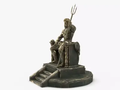 Poseidon PBR Low-poly 3D model