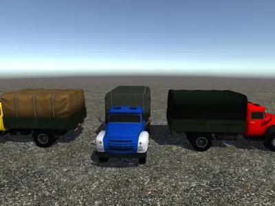 Industrial Small Truck Pack - III Low-poly 3D model