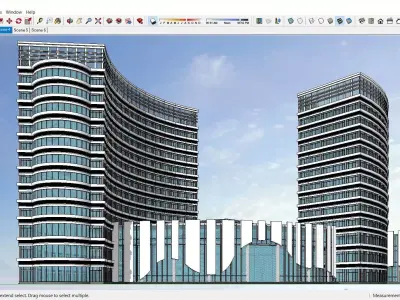 Sketchup Hotel H4 3D model
