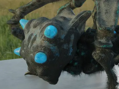 Spider Crab Creature Low-poly 3D model