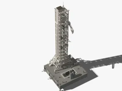 Rocket Launch Tower 3D model