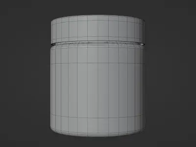 Cosmetic Face Scrub Glass jar with plastic lid and Studio 3D model
