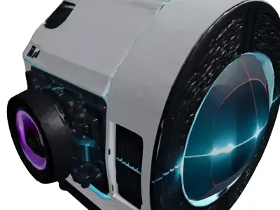 Futuristic Holographic Projector with Cracked Lens 3D model