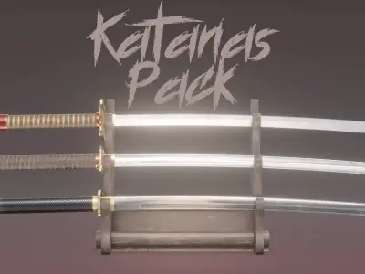 Katanas and Sayas Pack 4K 3D model