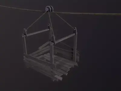 Rope way 3D Model Low-poly 3D model