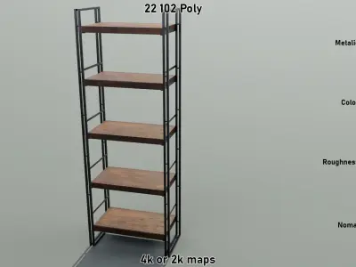 Shelf Manchester Tall Low-poly 3D model