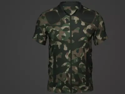 Military Soldier Clothing T-shirt Low-poly 3D model 87