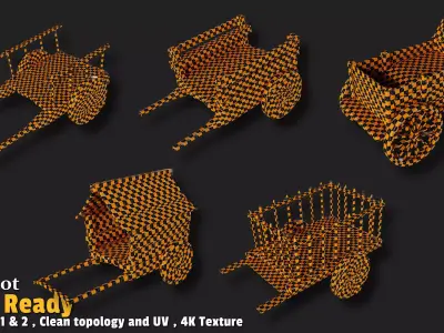 5 Chariot Game Ready VOL01 Low-poly 3D model
