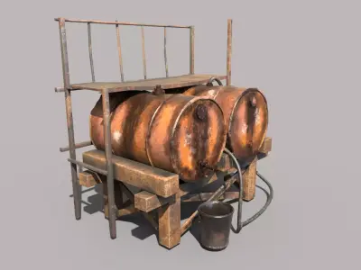 Barrel Oil Platform 3D model