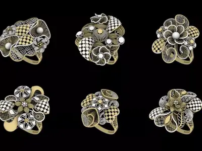 FUSION TURKISH RINGS LOT RX- 01 TO 30 COMPLETE LOT 3D print model