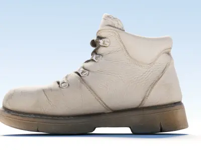 Scanned Leather boots Low-poly 3D model