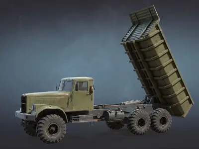 KrAZ-255 Dump Truck Low-poly 3D model