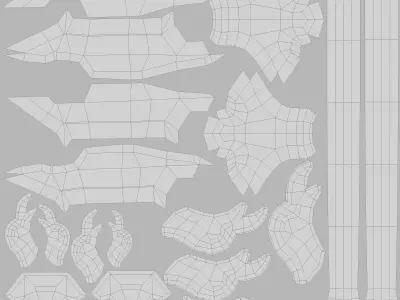 Lowpoly Axes Pack Low-poly 3D model