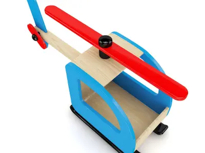 Wooden Helicopter Toy 3D model