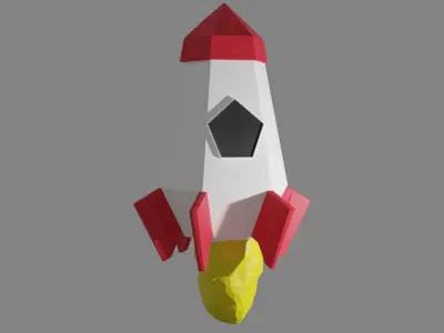 Low-poly Rocket ship Low-poly 3D model
