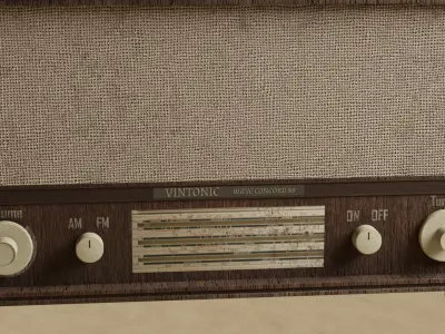 Vintage Radio 3D Model - Low poly Low-poly 3D model