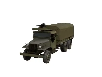 1940s Military Truck Vintage Army Cargo Transport Vehicle 3D model