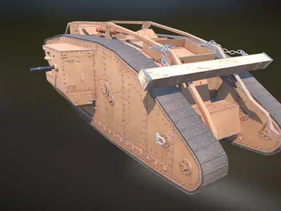 Mark IV tank  Low-poly 3D model