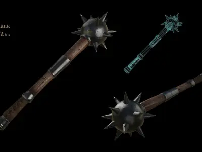 Fantasy Weapons Pack 1 - Human Low-poly 3D model