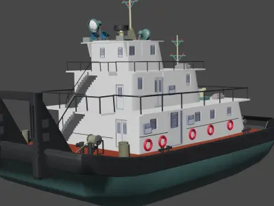 Push Ship Low-poly 3D model