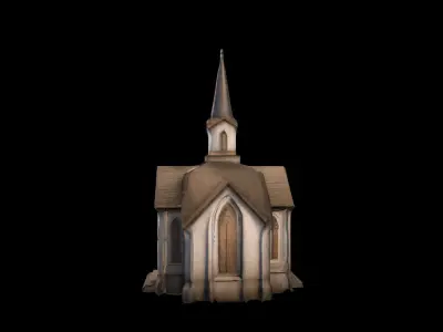 3d Render Interior Of Church Isolated On 3D model