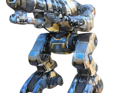 3d hyper realistic  military mechanized robot 3D model