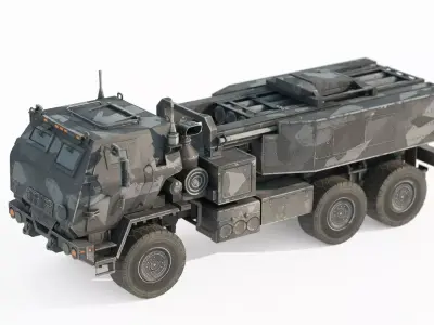 Military vehicle rocket vehicle 3D model