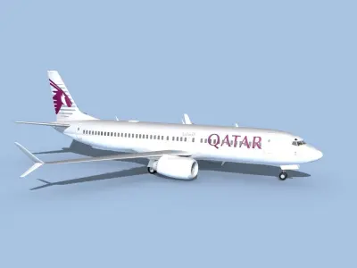 Boeing 737-800 Max Qatar Airways 3D model