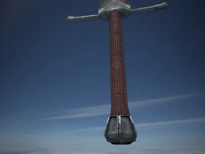 Medieval Sword PBR Game-Ready Low-poly 3D model