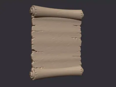 Ancient Parchment Scroll Relief  3D print model