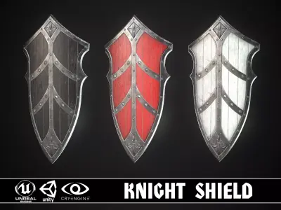 Knight Shield 10 Low-poly 3D model