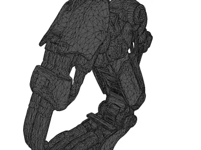 Damaged Robotic Hand with Exposed Wires 3D model