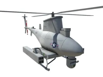 Low Poly MQ-8 Fire Scout UAV Drone Low-poly 3D model
