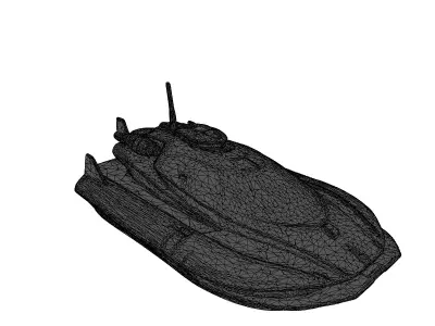 Futuristic SciFi Speedboat Vessel 3D model