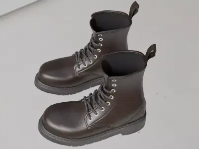 Low Poly Leather Shoes Low-poly 3D model