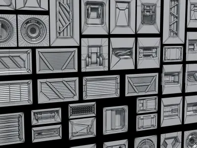 Industrial Kitbash - 13 - 200 pieces 3D model