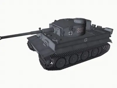 Tiger 1 German Heavy Tank Low-poly 3D model